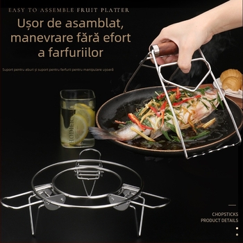 Raft de aburi din oțel inoxidabil 304 pentru bucătărie, tavă de aburi, separator de apă, încălzitor pe aragaz, suport izolat pentru oale, rezistent la căldură și anti-arși