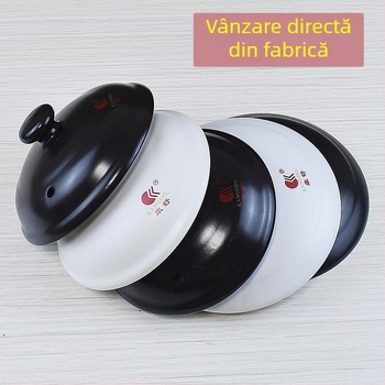 Capac ceramic pentru oală de gătit – capac negru pentru supe și tocană; capac unic pentru oale cu plante medicinale; potrivit pentru oale din piatră și lut; accesorii de capac în mai multe dimensiuni