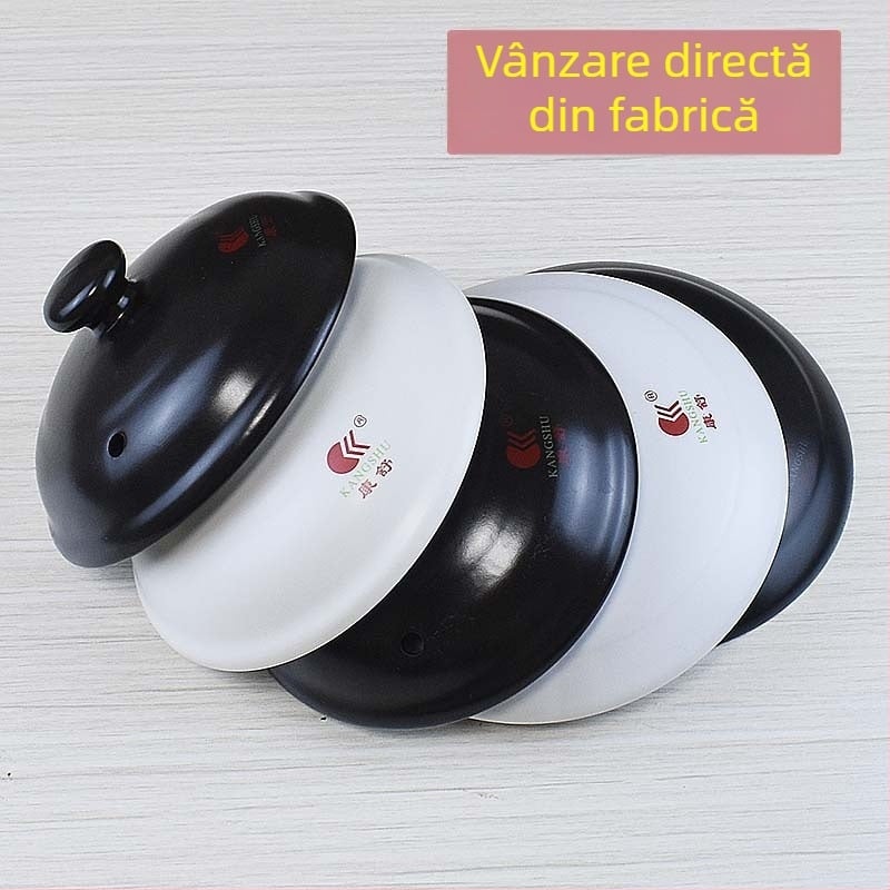 Capac ceramic pentru oală de gătit – capac negru pentru supe și tocană; capac unic pentru oale cu plante medicinale; potrivit pentru oale din piatră și lut; accesorii de capac în mai multe dimensiuni