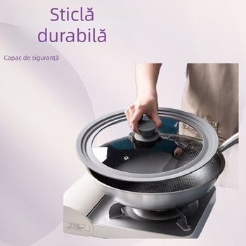  Capac de oală din silicon cu trei straturi, pentru uz casnic, rezistent la căldură, anti-vărsare, cu sticlă temperată