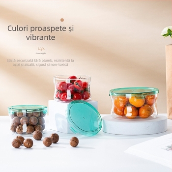 Cutie de depozitare din sticlă, pentru congelator și bol compatibil cu abur
