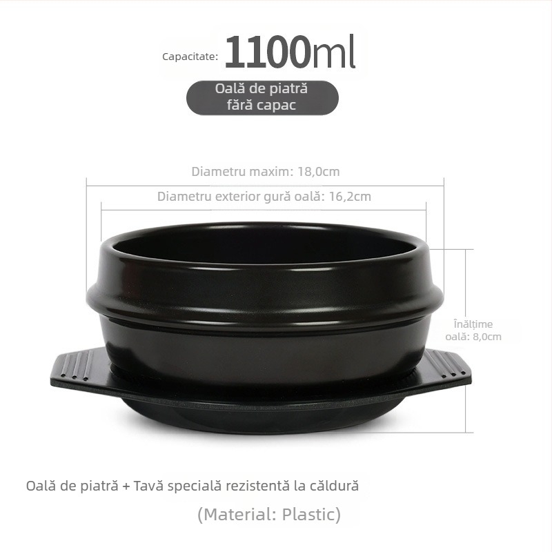 Oală de piatră pentru gătit în stil coreean, oală ceramică durabilă pentru uz casnic