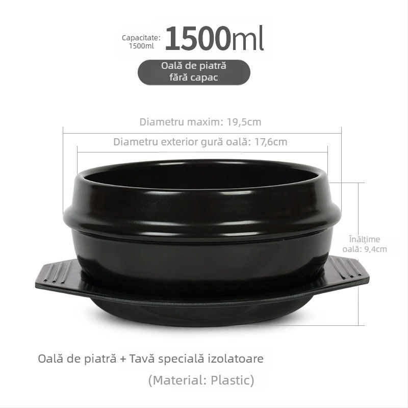 Oală de piatră pentru gătit în stil coreean, oală ceramică durabilă pentru uz casnic