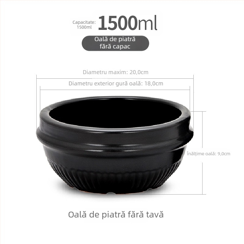 Oală de piatră pentru gătit în stil coreean, oală ceramică durabilă pentru uz casnic