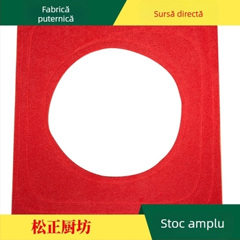 Covoraș roșu pentru abur cu o singură gaură, pernă anti-scurgere a aerului, plăcuță de etanșare în colț, covoraș textil pentru abur, dublu strat îngroșat