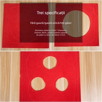 Covoraș roșu pentru abur cu o singură gaură, pernă anti-scurgere a aerului, plăcuță de etanșare în colț, covoraș textil pentru abur, dublu strat îngroșat