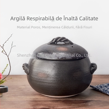Oală ceramică pentru supă și tocănițe, la foc deschis, rezistentă la temperaturi ridicate, pentru gătit orez în vas de lut.
