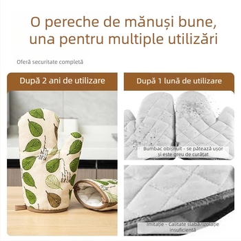 Mănuși groase anti-arzire, izolate, antiderapante, pentru cuptor și cuptor cu microunde, pentru mânerele oalelor