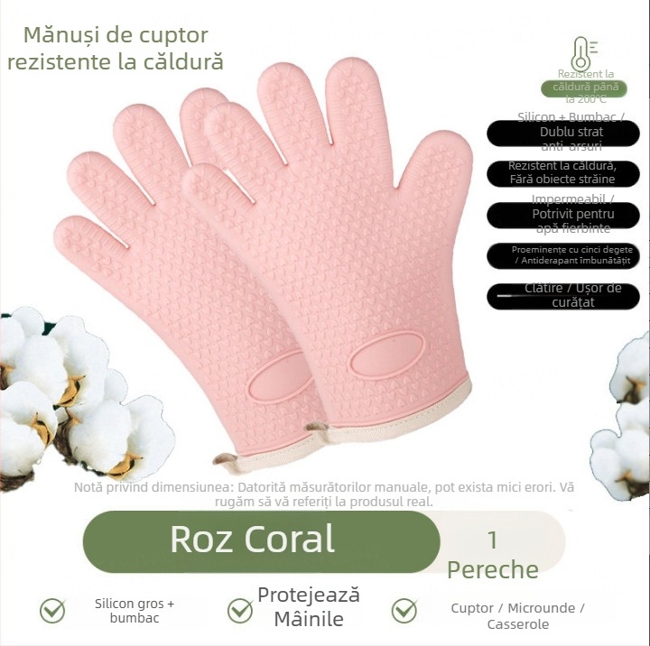 Mănuși groase anti-arzire, izolate, antiderapante, pentru cuptor și cuptor cu microunde, pentru mânerele oalelor