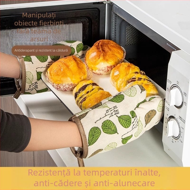 Mănuși groase anti-arzire, izolate, antiderapante, pentru cuptor și cuptor cu microunde, pentru mânerele oalelor