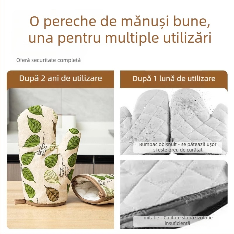 Mănuși groase anti-arzire, izolate, antiderapante, pentru cuptor și cuptor cu microunde, pentru mânerele oalelor