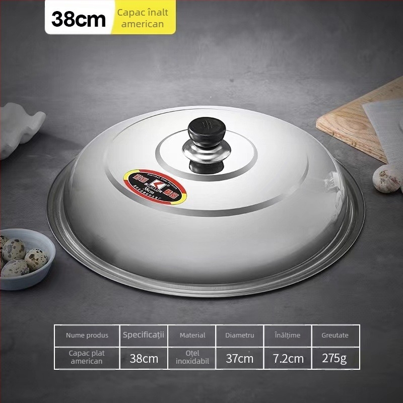 Capac magnetic din oțel inoxidabil, grosime mare, pentru uz casnic – capac universal pentru oale, wok și tigăi, plat sau înalt