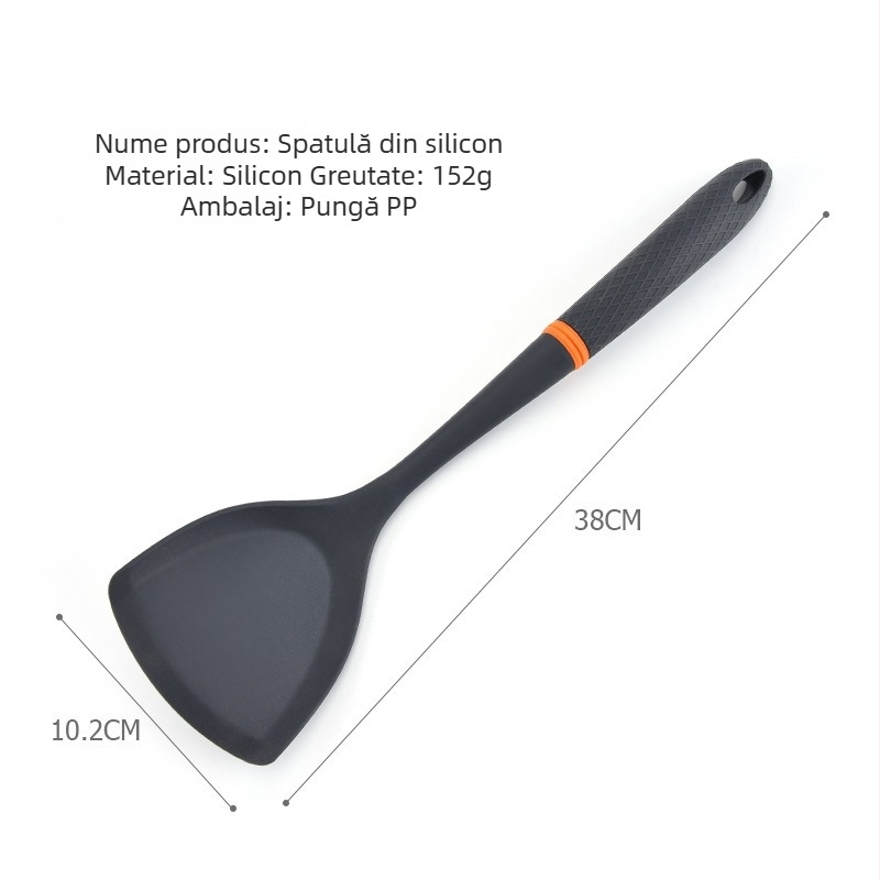 Lopată mare de bucătărie din silicon, cu mâner integrat
