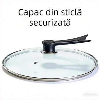 Capac de oală din sticlă temperată, tip G, rezistent la temperaturi înalte, transparent, rotund, universal pentru gătit