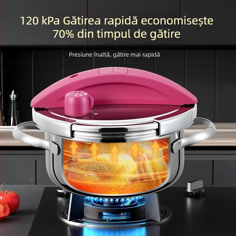 Sonorous oală de presiune mini pentru 1-2 porții, din oțel inoxidabil 316, protecție împotriva exploziei, pentru aragaz cu gaz