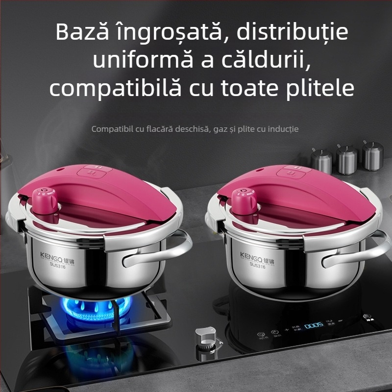 Sonorous oală de presiune mini pentru 1-2 porții, din oțel inoxidabil 316, protecție împotriva exploziei, pentru aragaz cu gaz