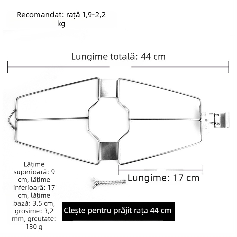 Clemă din oțel inoxidabil, extra-large, cu șuruburi – clemă pentru rață și pui la grătar
