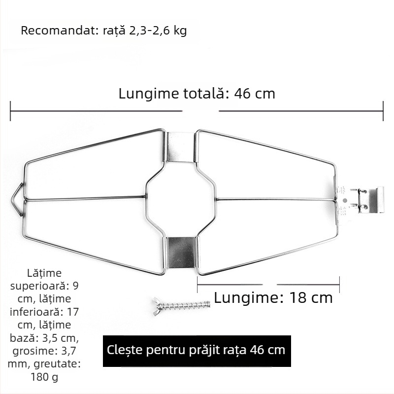 Clemă din oțel inoxidabil, extra-large, cu șuruburi – clemă pentru rață și pui la grătar