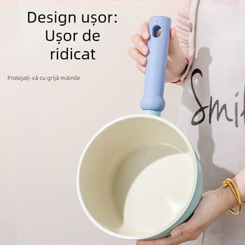 Oală de lapte ceramic glazurată pentru uz casnic, vas pentru hrana bebelușilor, oală de supă pentru o porție, potrivită pentru toate arzătoarele