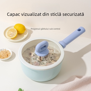 Oală de lapte ceramic glazurată pentru uz casnic, vas pentru hrana bebelușilor, oală de supă pentru o porție, potrivită pentru toate arzătoarele