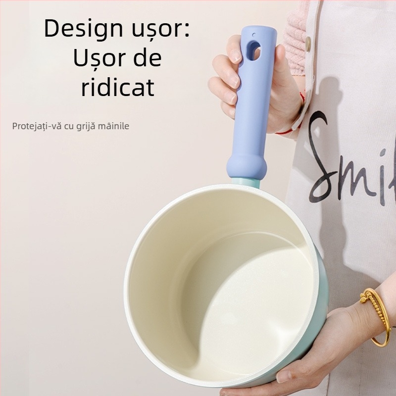 Oală de lapte ceramic glazurată pentru uz casnic, vas pentru hrana bebelușilor, oală de supă pentru o porție, potrivită pentru toate arzătoarele