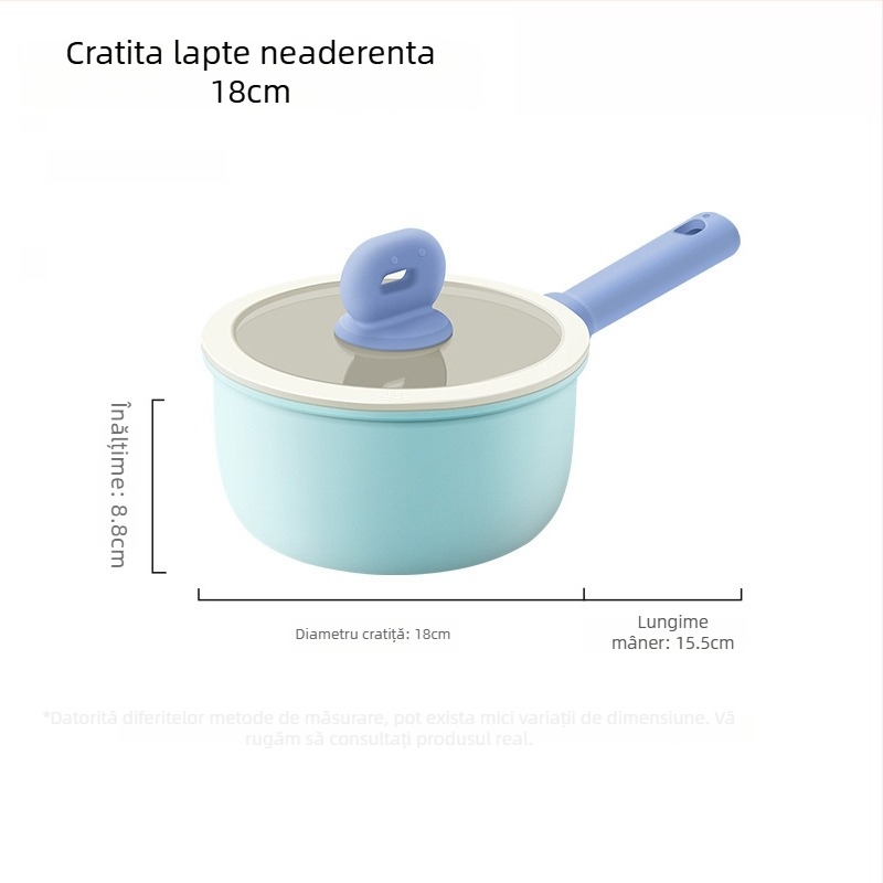Oală de lapte ceramic glazurată pentru uz casnic, vas pentru hrana bebelușilor, oală de supă pentru o porție, potrivită pentru toate arzătoarele