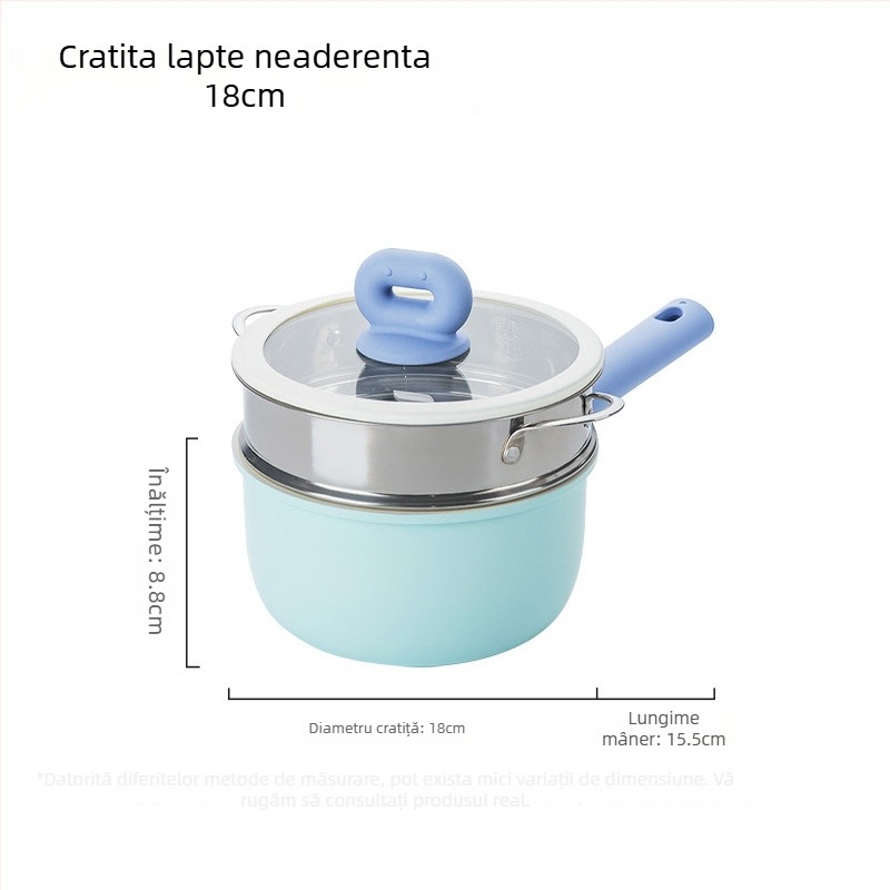 Oală de lapte ceramic glazurată pentru uz casnic, vas pentru hrana bebelușilor, oală de supă pentru o porție, potrivită pentru toate arzătoarele