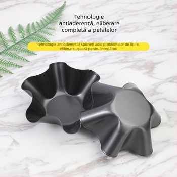 Full House of Love: tavă de copt din oțel carbon, în formă de floare, 6–8 inch, antiaderentă, pentru salată, farfurie și bol, tavă pentru tortilla