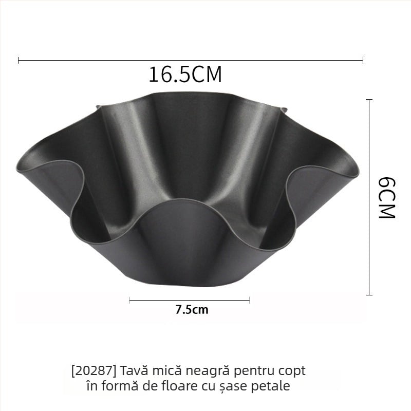 Full House of Love: tavă de copt din oțel carbon, în formă de floare, 6–8 inch, antiaderentă, pentru salată, farfurie și bol, tavă pentru tortilla