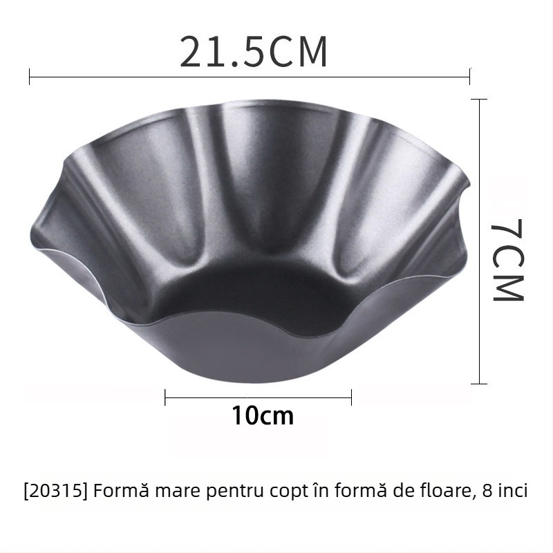 Full House of Love: tavă de copt din oțel carbon, în formă de floare, 6–8 inch, antiaderentă, pentru salată, farfurie și bol, tavă pentru tortilla