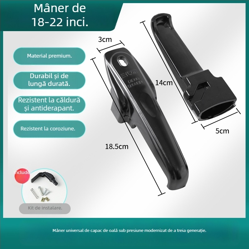 Mânere universal pentru capacul oalei sub presiune – aliaj de aluminiu, stil clasic
