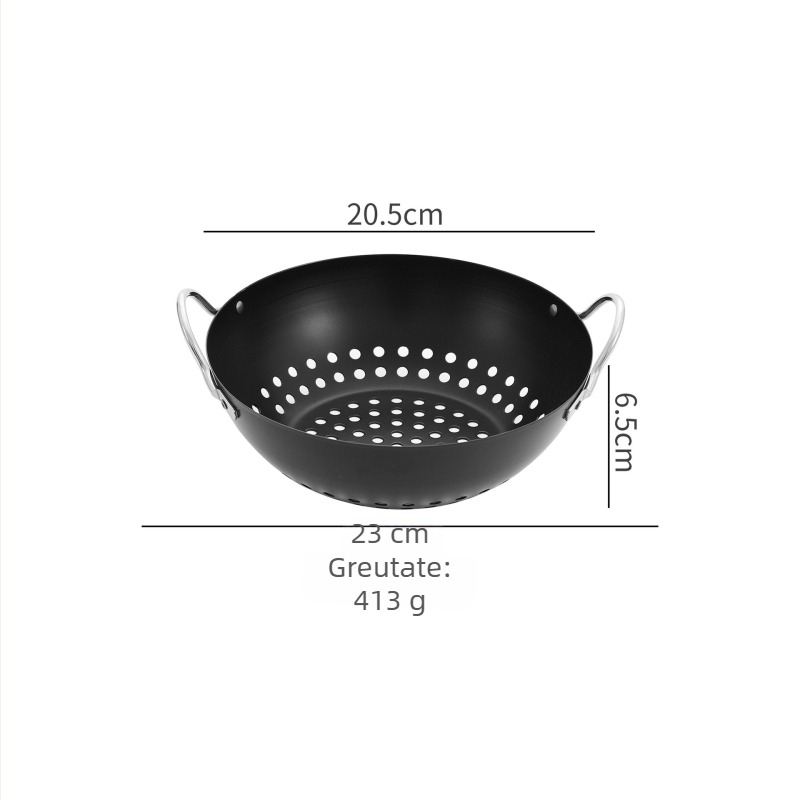 Tavă de grătar din oțel inoxidabil pentru exterior, tavă pătrată cu găuri pentru legume