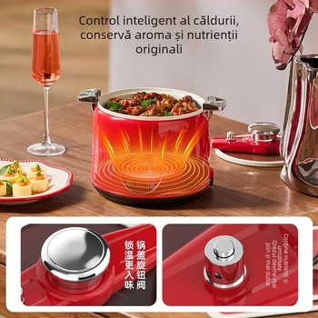 Gătitor electric mini cu presiune mică rotativă, multifuncțional, fără scurgeri, pentru cămin, 1–2 persoane