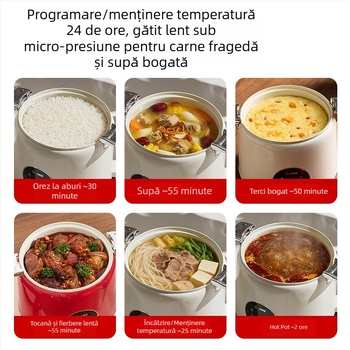 Gătitor electric mini cu presiune mică rotativă, multifuncțional, fără scurgeri, pentru cămin, 1–2 persoane