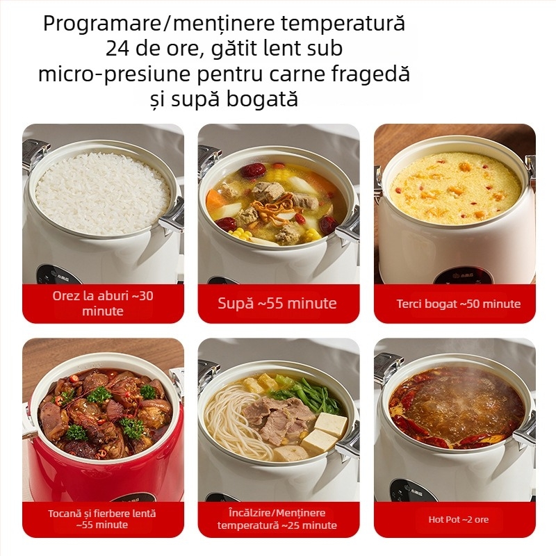 Gătitor electric mini cu presiune mică rotativă, multifuncțional, fără scurgeri, pentru cămin, 1–2 persoane
