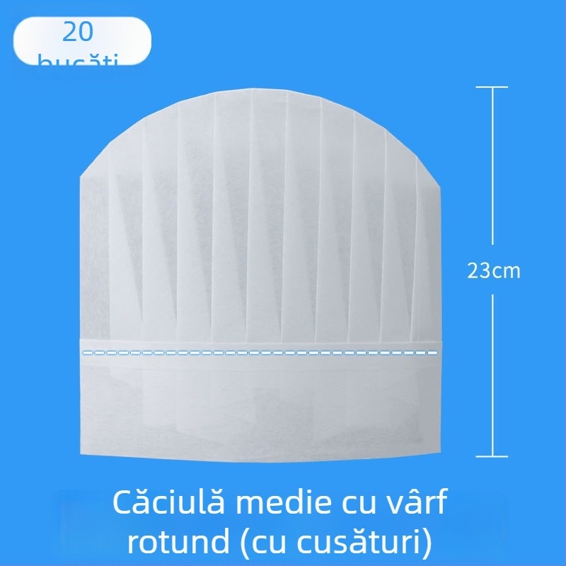 Pălărie de bucătar unică pentru bărbați, din material nețesut, rezistent la ulei și fum, șapcă cu coroană înaltă pentru hoteluri și catering