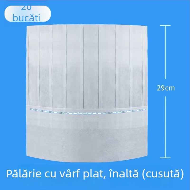 Pălărie de bucătar unică pentru bărbați, din material nețesut, rezistent la ulei și fum, șapcă cu coroană înaltă pentru hoteluri și catering