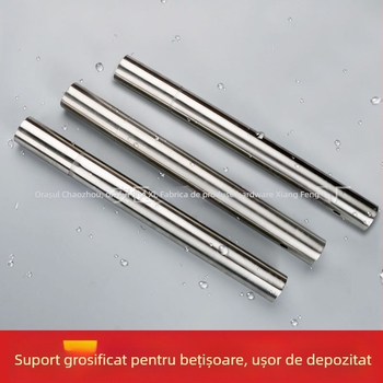 Set de frigărui din oțel inoxidabil pentru grătar, cu bețișoare rotunde și plate și cutie de depozitare