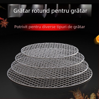 Gril rotund din oțel inoxidabil pentru exterior, plasă de grătar îngroșată pentru barbecue coreean