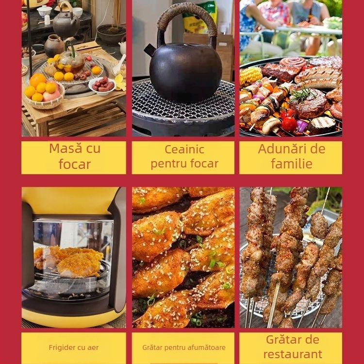 Gril rotund din oțel inoxidabil pentru exterior, plasă de grătar îngroșată pentru barbecue coreean