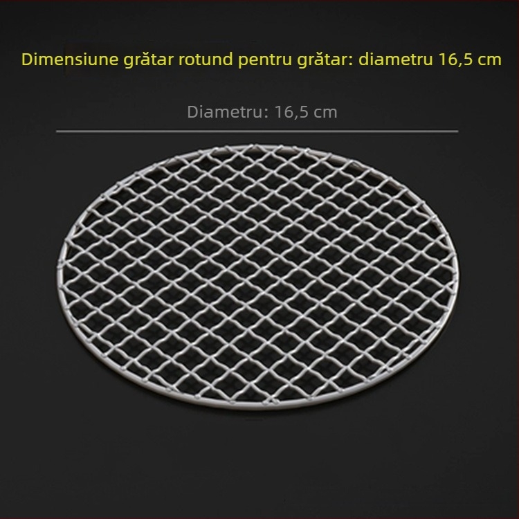 Gril rotund din oțel inoxidabil pentru exterior, plasă de grătar îngroșată pentru barbecue coreean