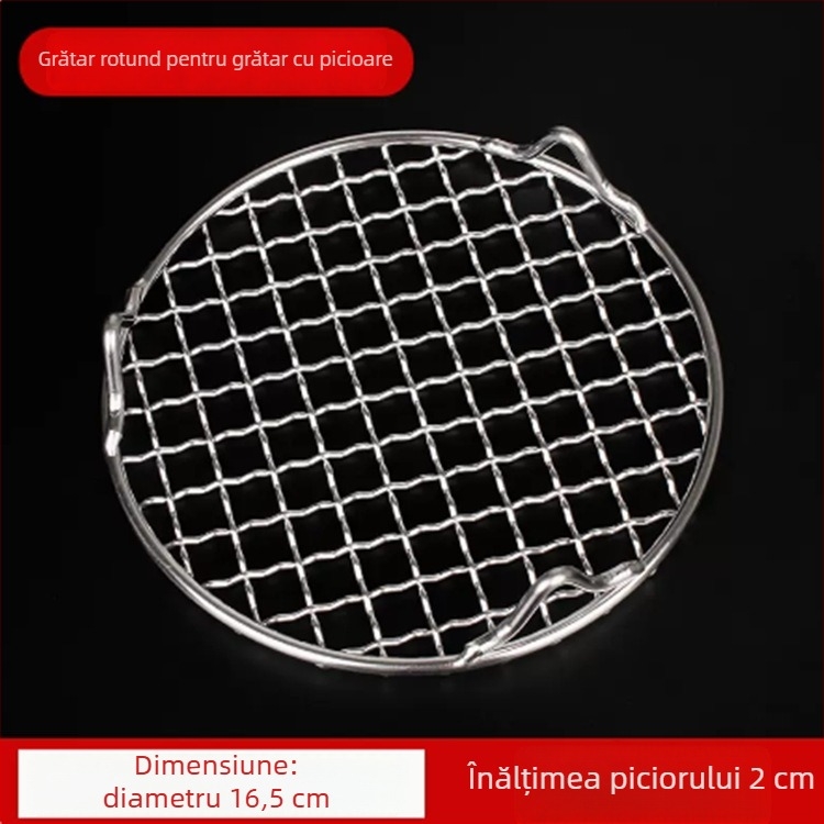 Gril rotund din oțel inoxidabil pentru exterior, plasă de grătar îngroșată pentru barbecue coreean