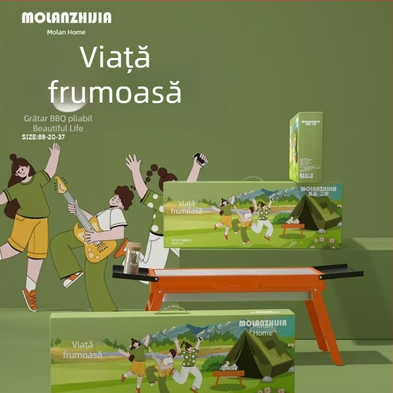 Molan Home Bumblebee grătar pliabil portabil pentru picnic în aer liber și camping