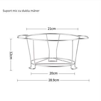 Suport rotund din oțel inoxidabil pentru ceai, raft pentru soba cu cărbuni, grătar cu două urechi pentru foc de cărbune, plasă anti-arzare pentru camping