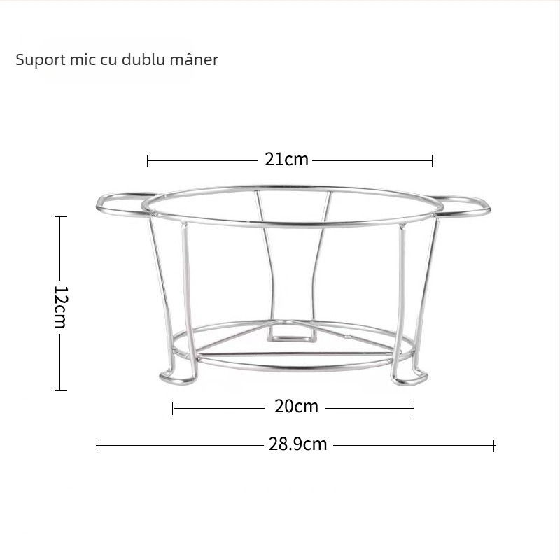 Suport rotund din oțel inoxidabil pentru ceai, raft pentru soba cu cărbuni, grătar cu două urechi pentru foc de cărbune, plasă anti-arzare pentru camping