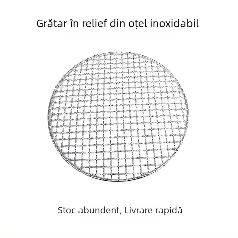 Suport rotund din oțel inoxidabil pentru ceai, raft pentru soba cu cărbuni, grătar cu două urechi pentru foc de cărbune, plasă anti-arzare pentru camping