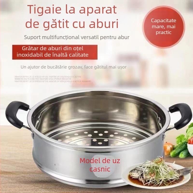 Coș de aburi din oțel inox, pentru oală electrică, tip universal, suport de aburi înălțat și îngroșat