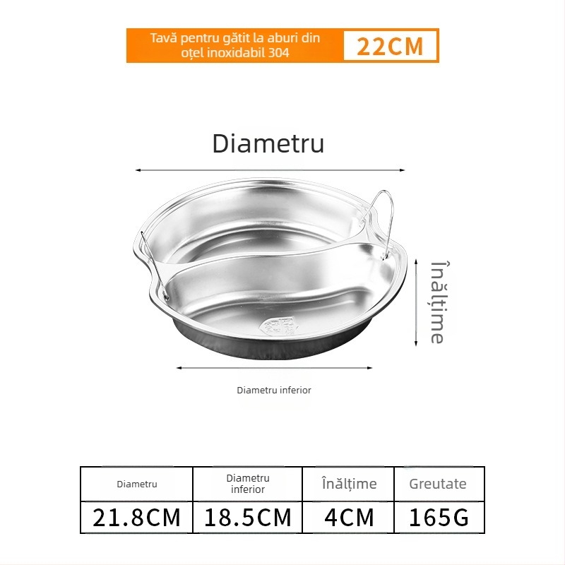 Placă de abur din oțel inoxidabil 304, împărțită, pentru orez – grilaje de abur, placă de abur, universal de aburi și farfurie de servire