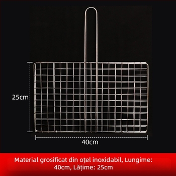 Plasă de grătar din oțel inoxidabil pentru legume și pește, cu clemă de prindere și paletă de grătar – unelte pentru exterior