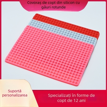 Covoraș din silicon cu găuri circulare, pentru bucătăria de acasă, suport de scurgere a uleiului și apei, potrivit pentru cuptor și cuptor cu microunde